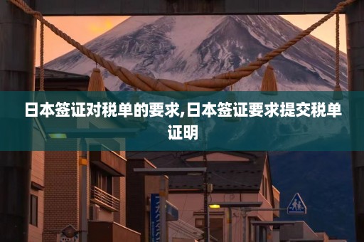 日本签证对税单的要求,日本签证要求提交税单证明