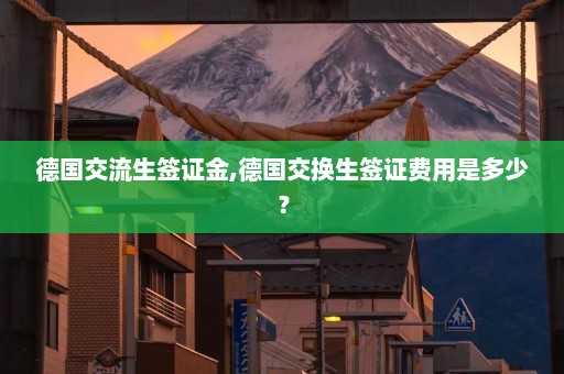 德国交流生签证金,德国交换生签证费用是多少？