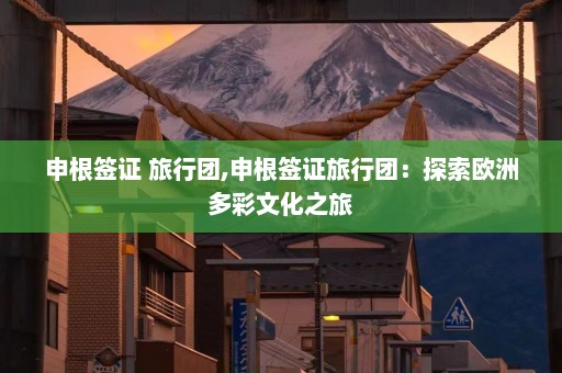 申根签证 旅行团,申根签证旅行团：探索欧洲多彩文化之旅