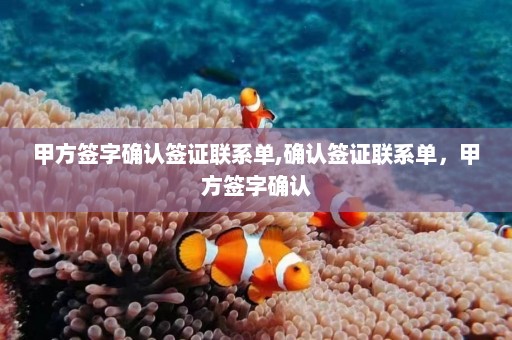 甲方签字确认签证联系单,确认签证联系单，甲方签字确认