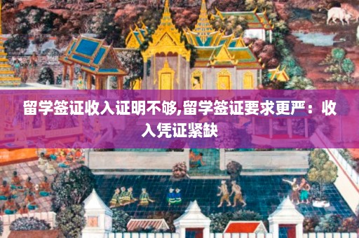 留学签证收入证明不够,留学签证要求更严：收入凭证紧缺