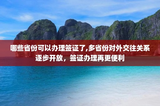 哪些省份可以办理签证了,多省份对外交往关系逐步开放，签证办理再更便利