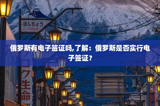 俄罗斯有电子签证吗,了解：俄罗斯是否实行电子签证？