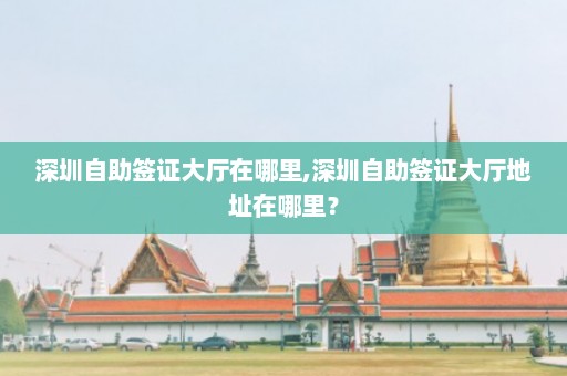 深圳自助签证大厅在哪里,深圳自助签证大厅地址在哪里？  第1张