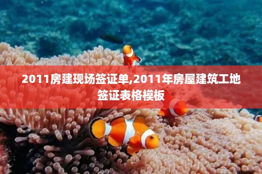 2011房建现场签证单,2011年房屋建筑工地签证表格模板