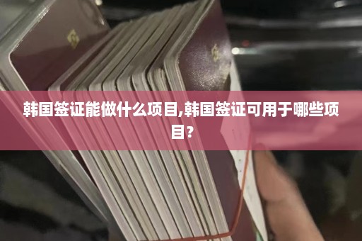 韩国签证能做什么项目,韩国签证可用于哪些项目？  第1张