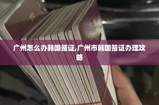 广州怎么办韩国签证,广州市韩国签证办理攻略  第1张