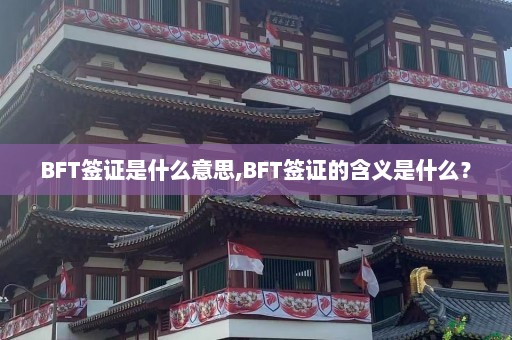 BFT签证是什么意思,BFT签证的含义是什么？