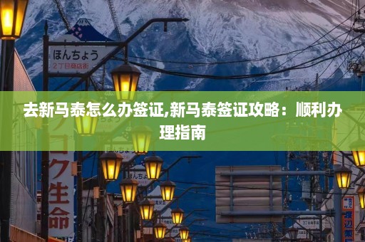 去新马泰怎么办签证,新马泰签证攻略：顺利办理指南