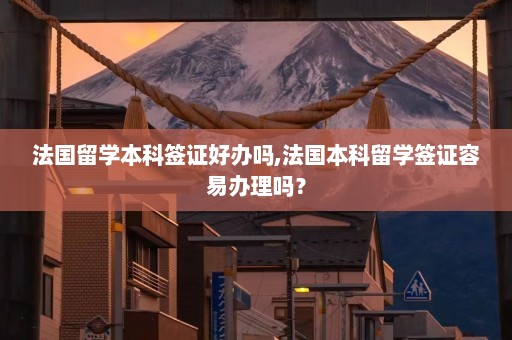 法国留学本科签证好办吗,法国本科留学签证容易办理吗？