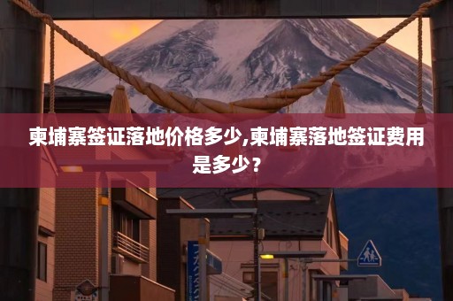 柬埔寨签证落地价格多少,柬埔寨落地签证费用是多少？  第1张