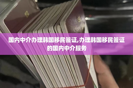 国内中介办理韩国移民签证,办理韩国移民签证的国内中介服务  第1张