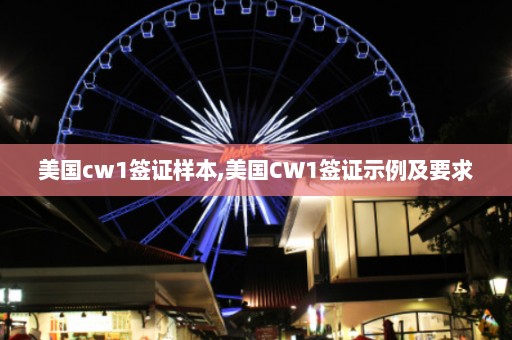 美国cw1签证样本,美国CW1签证示例及要求