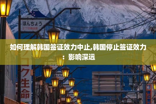 如何理解韩国签证效力中止,韩国停止签证效力：影响深远