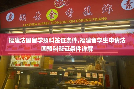 福建法国留学预科签证条件,福建留学生申请法国预科签证条件详解