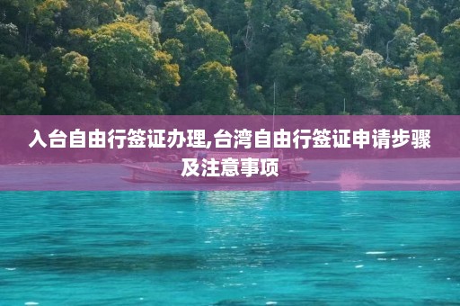 入台自由行签证办理,台湾自由行签证申请步骤及注意事项