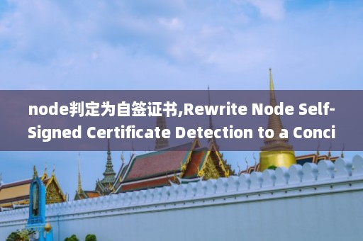 node判定为自签证书,Rewrite Node Self-Signed Certificate Detection to a Concise and Safe Title.  第1张