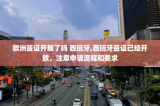 欧洲签证开放了吗 西班牙,西班牙签证已经开放，注意申请流程和要求