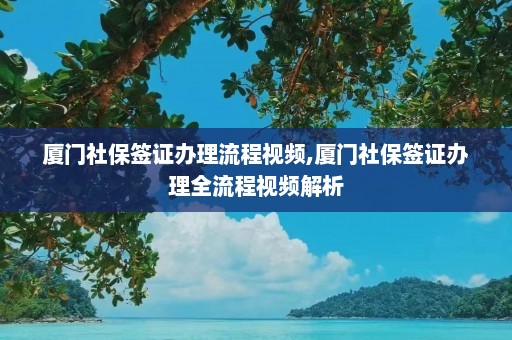 厦门社保签证办理流程视频,厦门社保签证办理全流程视频解析