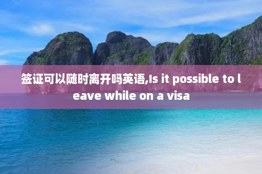 签证可以随时离开吗英语,Is it possible to leave while on a visa