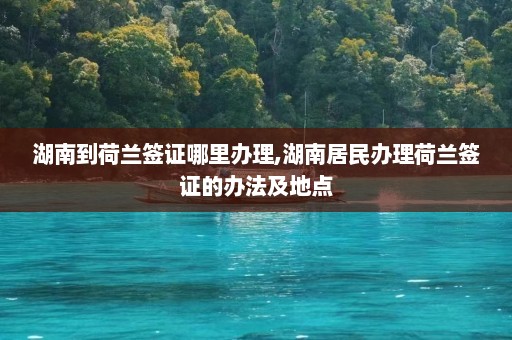 湖南到荷兰签证哪里办理,湖南居民办理荷兰签证的办法及地点