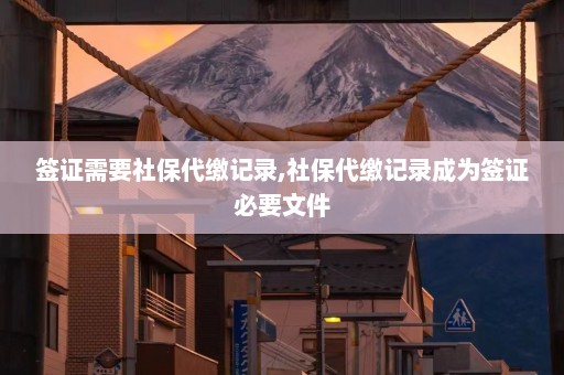 签证需要社保代缴记录,社保代缴记录成为签证必要文件