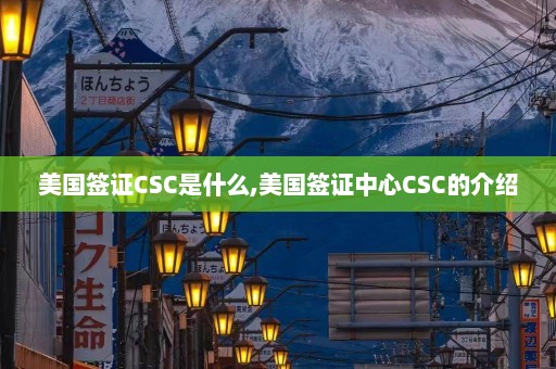 美国签证CSC是什么,美国签证中心CSC的介绍