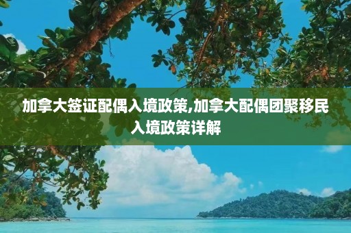 加拿大签证配偶入境政策,加拿大配偶团聚移民入境政策详解