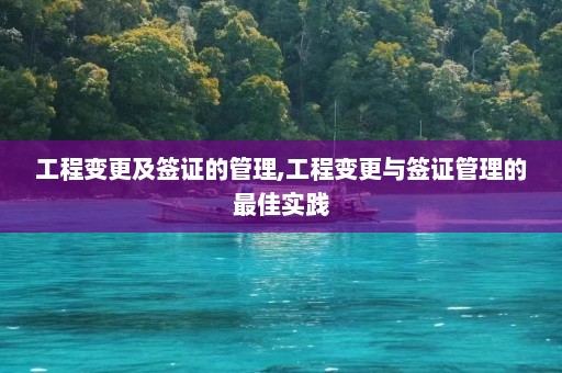 工程变更及签证的管理,工程变更与签证管理的最佳实践