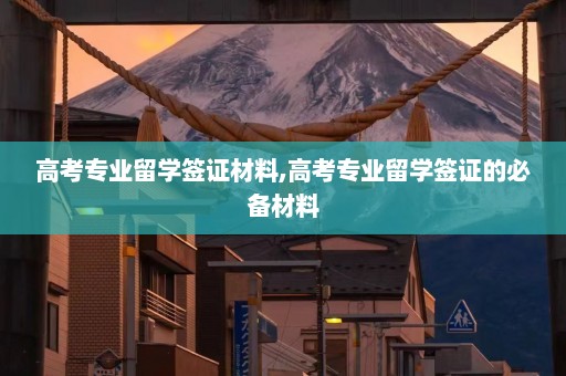 高考专业留学签证材料,高考专业留学签证的必备材料