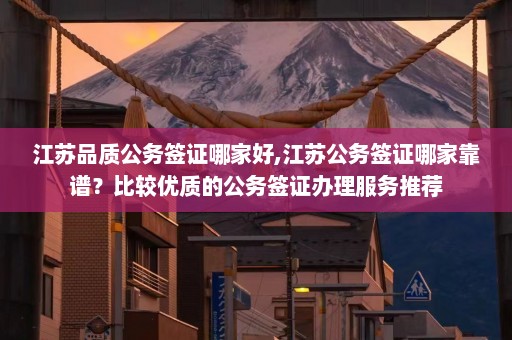 江苏品质公务签证哪家好,江苏公务签证哪家靠谱？比较优质的公务签证办理服务推荐