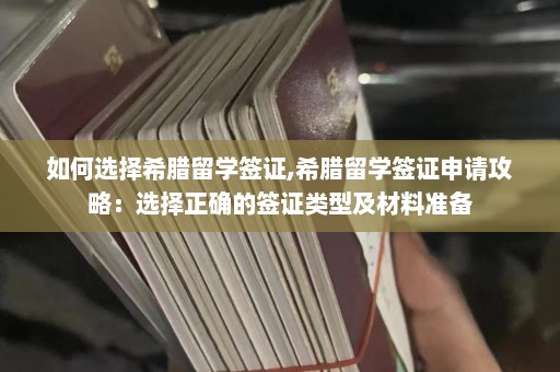 如何选择希腊留学签证,希腊留学签证申请攻略：选择正确的签证类型及材料准备