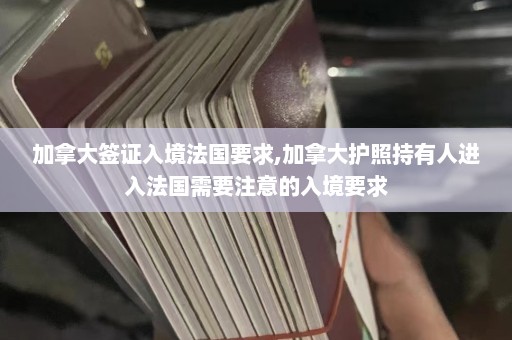 加拿大签证入境法国要求,加拿大护照持有人进入法国需要注意的入境要求