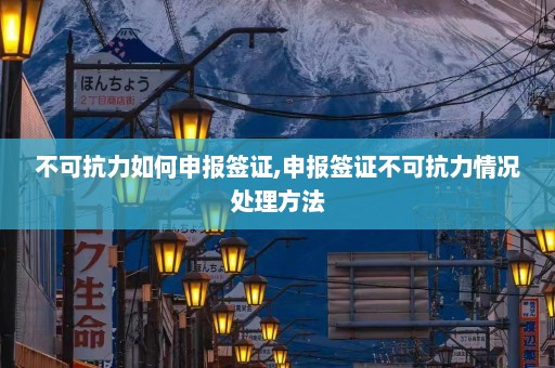 不可抗力如何申报签证,申报签证不可抗力情况处理方法