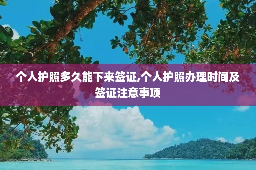 个人护照多久能下来签证,个人护照办理时间及签证注意事项