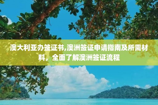 澳大利亚办签证书,澳洲签证申请指南及所需材料，全面了解澳洲签证流程