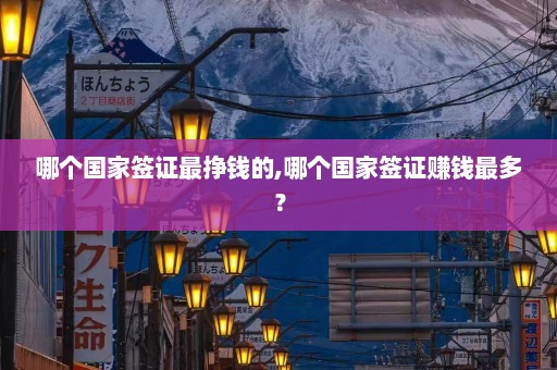 哪个国家签证最挣钱的,哪个国家签证赚钱最多？