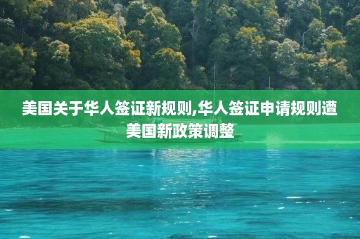 美国关于华人签证新规则,华人签证申请规则遭美国新政策调整