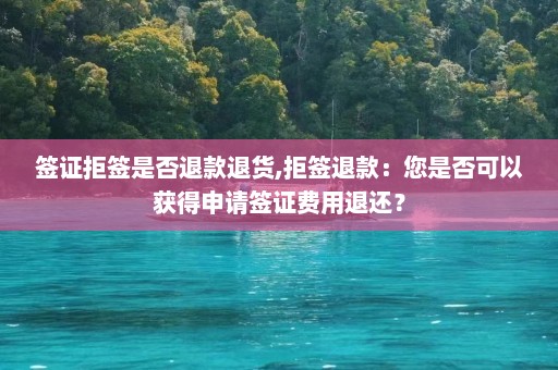 签证拒签是否退款退货,拒签退款：您是否可以获得申请签证费用退还？