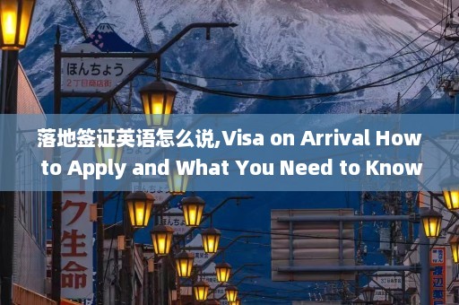 落地签证英语怎么说,Visa on Arrival How to Apply and What You Need to Know