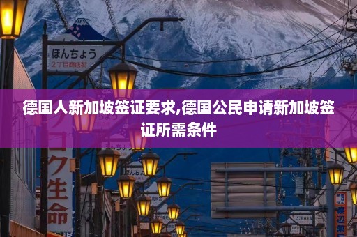 德国人新加坡签证要求,德国公民申请新加坡签证所需条件