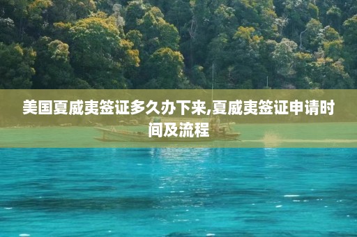 美国夏威夷签证多久办下来,夏威夷签证申请时间及流程