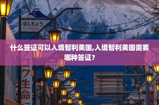 什么签证可以入境智利美国,入境智利美国需要哪种签证？