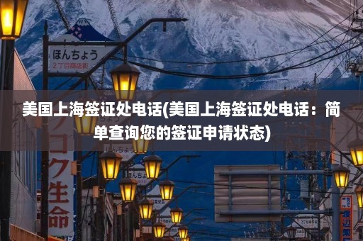 美国上海签证处电话(美国上海签证处电话：简单查询您的签证申请状态)