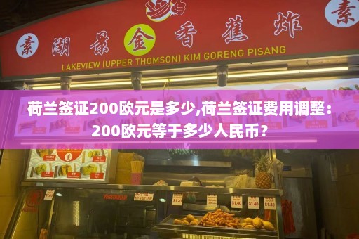 荷兰签证200欧元是多少,荷兰签证费用调整：200欧元等于多少人民币？