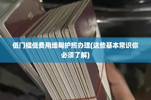 低门槛低费用缅甸护照办理(这些基本常识你必须了解)  第1张