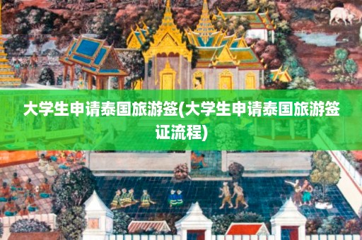 大学生申请泰国旅游签(大学生申请泰国旅游签证流程)