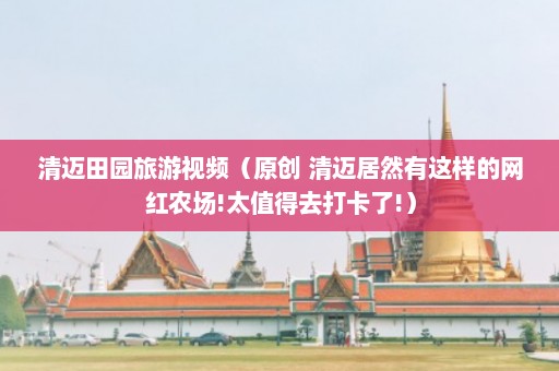 清迈田园旅游视频（原创 清迈居然有这样的网红农场!太值得去打卡了!）