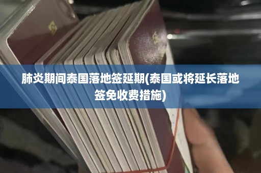 肺炎期间泰国落地签延期(泰国或将延长落地签免收费措施)