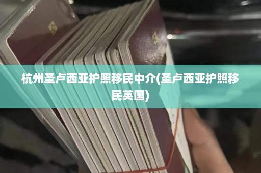 杭州圣卢西亚护照移民中介(圣卢西亚护照移民英国)  第1张